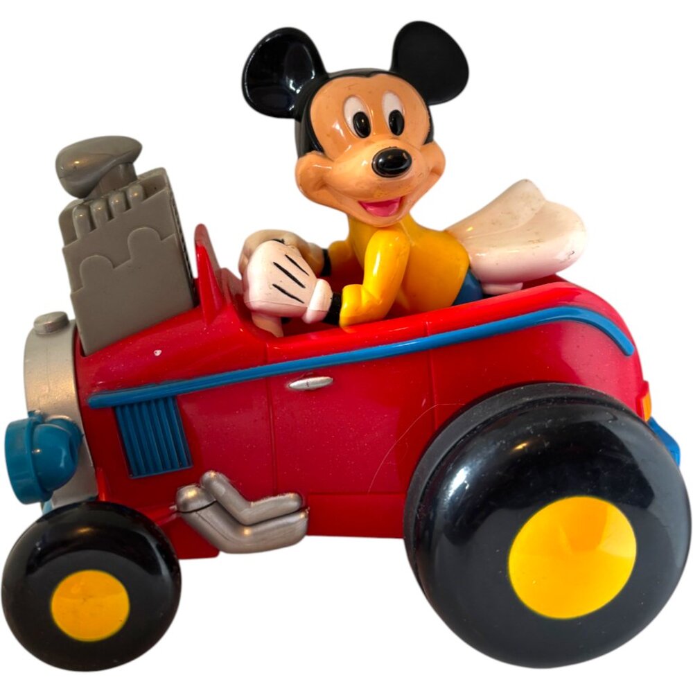 Disney Mattel Vintage 2000 Mickey Bumpin Bouncin Mickey‎ Push & Go Racer Car toy